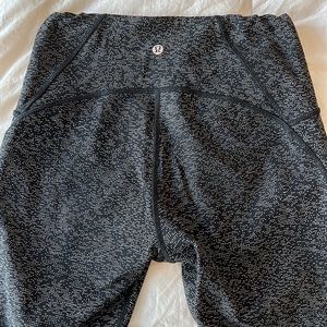 Lululemon size 8 black leggings with white polka dots